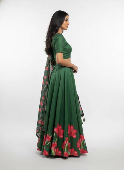 Artriddhs Dola silk D NO DEGITAL 11 Green Designer lehengha choli wholesale